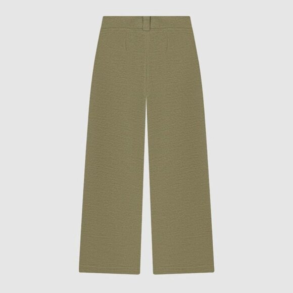 B.Sure Khaki Green High-Waisted Workwear Wide-Leg Casual Pants - Picture 2 of 4
